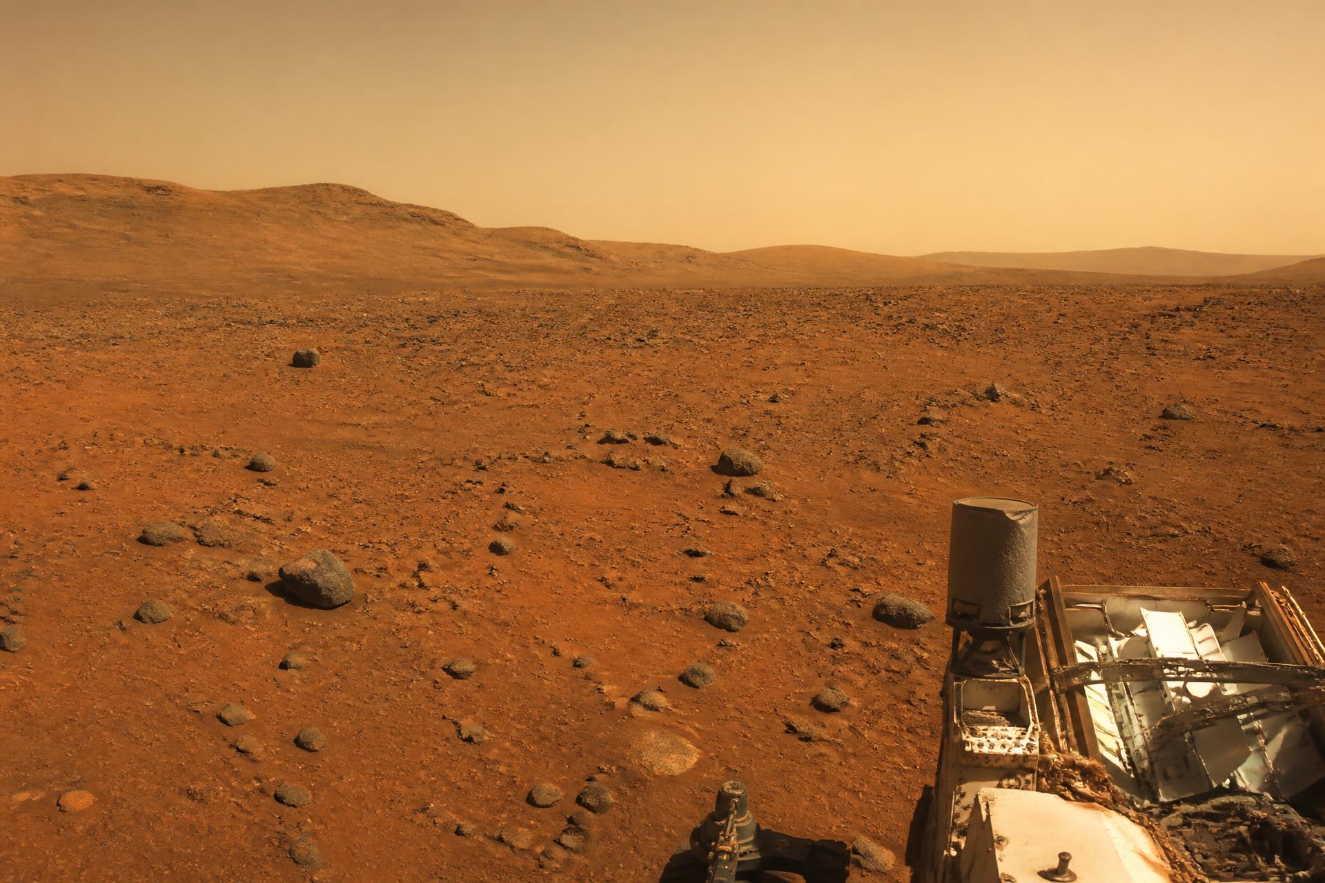 Wide panorama of the Martian surface from a rover